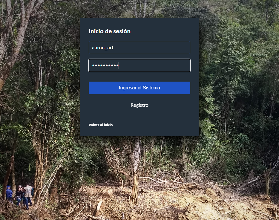 Login/Registration page